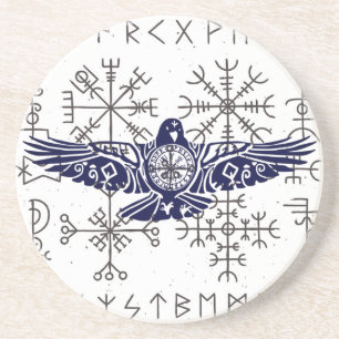 Dessous De Verre En Grès Viking Rune Rune Raven 