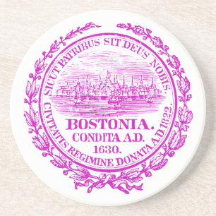 Dessous De Verre En Grès Ville vintage de joint de Boston, pourpre