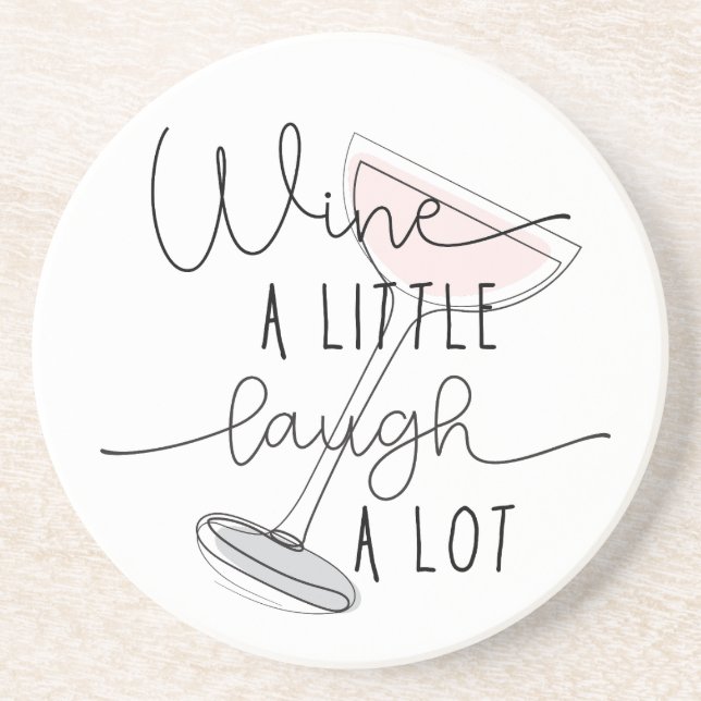 Dessous De Verre En Grès Vin un peu rire un Dessous de verre de grès (Devant)