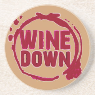 DESSOUS DE VERRE EN GRÈS "VIN VERS LE BAS"….DESSOUS DE VERRE DE VIN