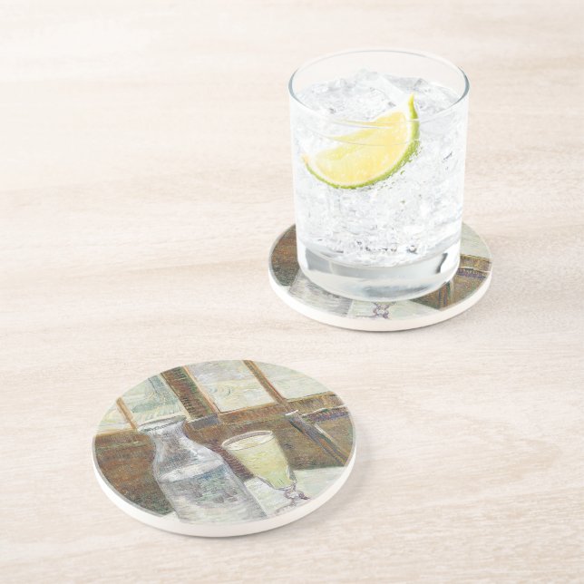 Dessous De Verre En Grès Vincent van Gogh Absinthe célèbre peinture (Côté)