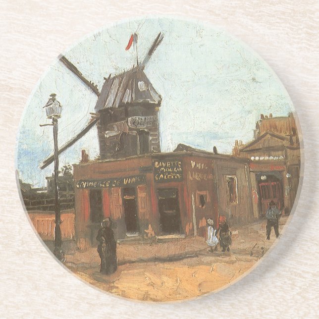 Dessous De Verre En Grès Vincent van Gogh - Moulin de la Galette, le moulin (Devant)
