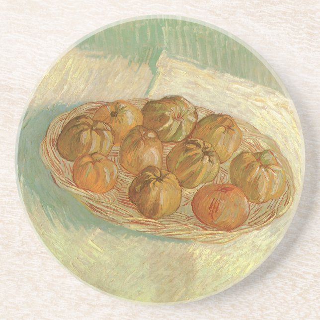 Dessous De Verre En Grès Vincent van Gogh - Nature morte - Panier de pommes (Devant)