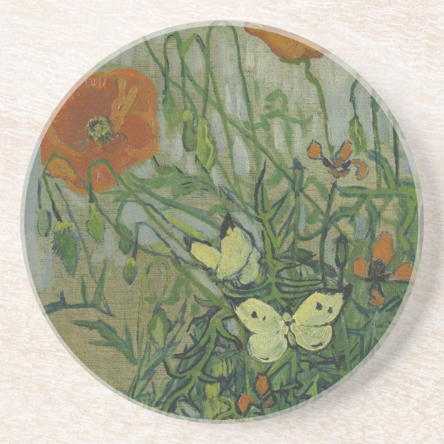 Dessous De Verre En Grès Vincent van Gogh - Papillons et papillons (Devant)