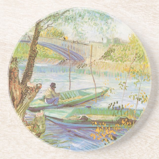 Dessous De Verre En Grès Vincent van Gogh Pêche au printemps, Pont de Clich (Devant)