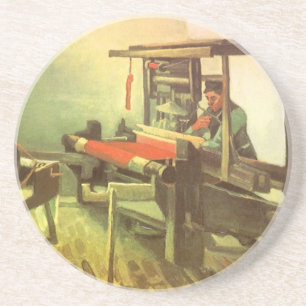 Dessous De Verre En Grès Vincent van Gogh Weaver face à la roue à rotation