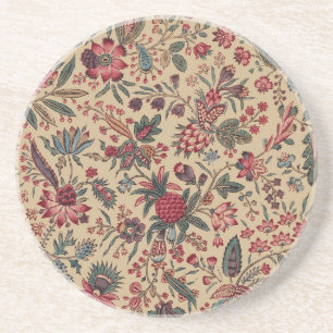Dessous De Verre En Grès Vintage Broderie Antique Florale Ameublement