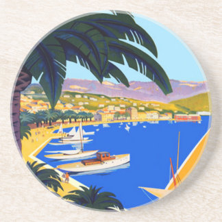 Dessous De Verre En Grès Vintage Côte d'Azur