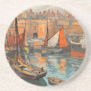 Dessous De Verre En Grès Vintage Côte d'Emeraude Saint Malo Tourisme portua