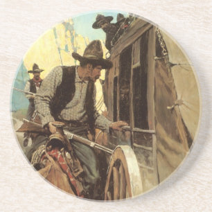 Dessous De Verre En Grès Vintage Cowboys, The Admirable Outlaw by NC Wyeth