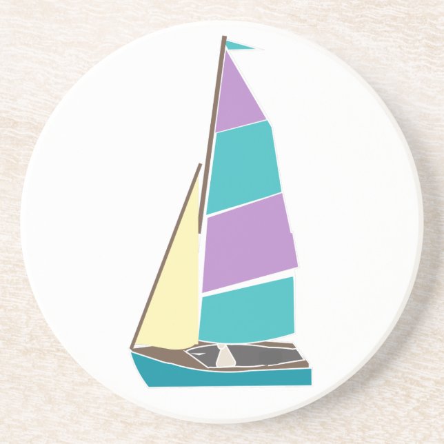 Dessous De Verre En Grès Vintage Dinghy (Devant)