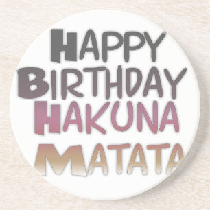 Dessous De Verre En Grès Vintage Joyeux Anniversaire Hakuna Matata Purple I
