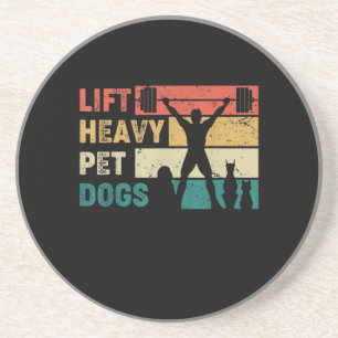 Dessous De Verre En Grès Vintage Lift Heavy Pet Dogs