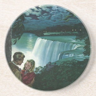 Dessous De Verre En Grès Vintage lune de miel, nouveaux mariés à Niagara Fa