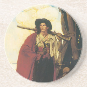 Dessous De Verre En Grès Vintage Pirates Buccaneer était un type pittoresqu