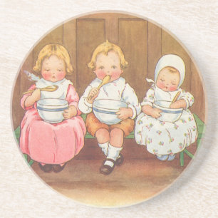 Dessous De Verre En Grès Vintage Porridge Porridge Hot Childrys Nursery Rhy