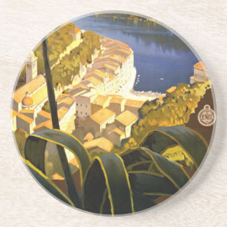 Dessous De Verre En Grès Vintage Portofino Italie