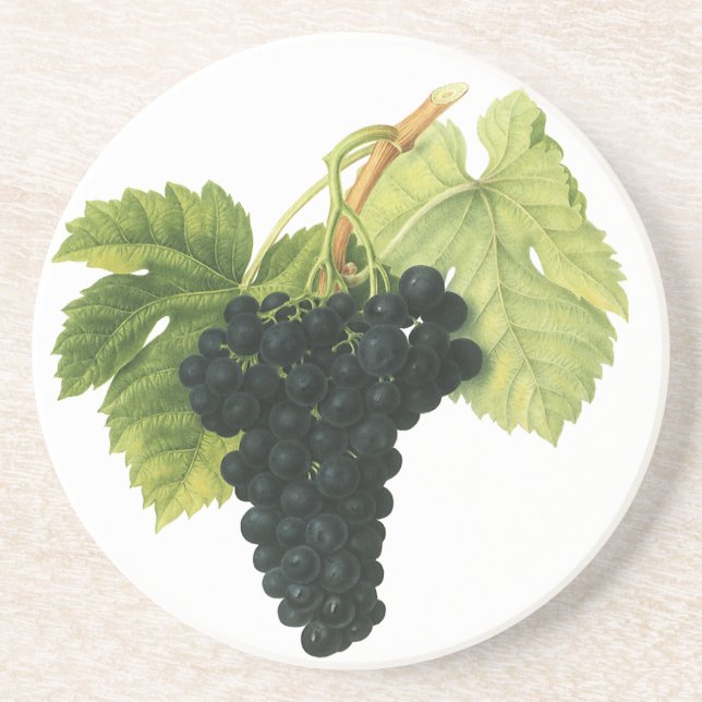 Dessous De Verre En Grès Vintage Red Wine Organic Grape Cluster, Food Fruit (Devant)