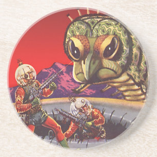 Dessous De Verre En Grès Vintage Science Fiction Géante Centipede Guerre de