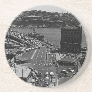 Dessous De Verre En Grès Vintage Turquie Istanbul Karakoy Galata pont 1970