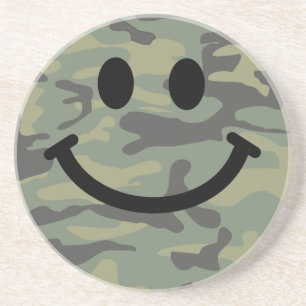 Dessous De Verre En Grès Visage de camo vert