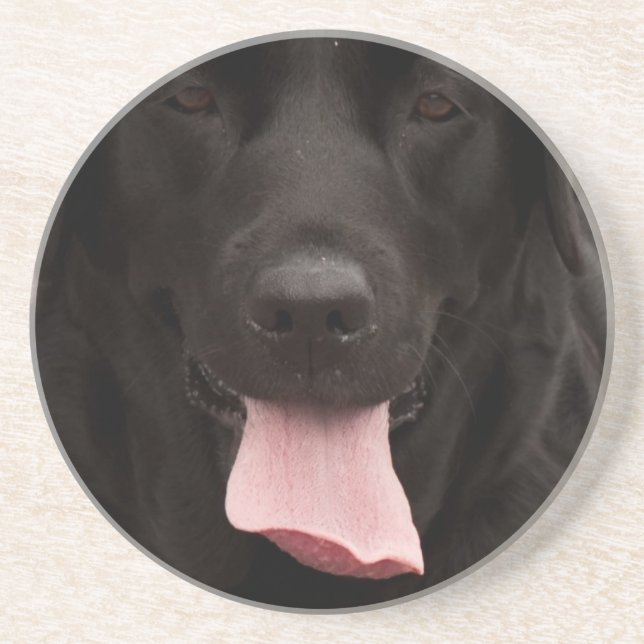 Dessous De Verre En Grès Visage de chien noir (Devant)
