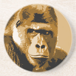 Dessous De Verre En Grès Visage de Gorilla