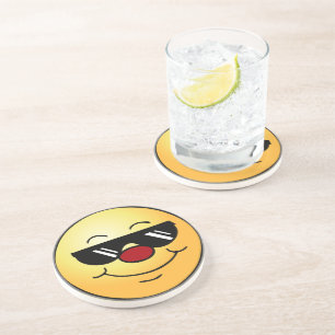 Dessous De Verre En Grès Visage déprimé Grumpey