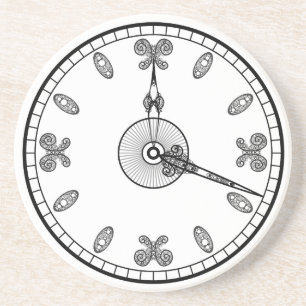 Dessous De Verre En Grès Visage d'horloge