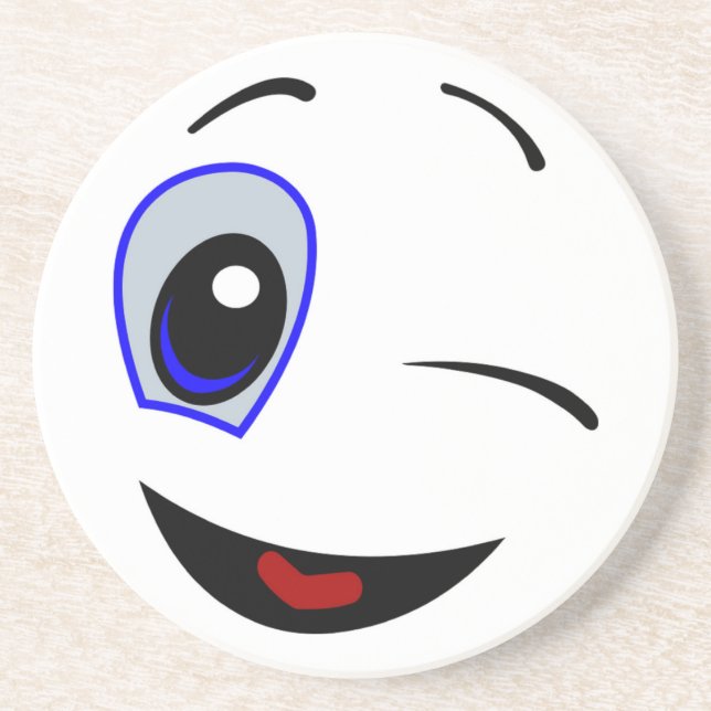 DESSOUS DE VERRE EN GRÈS VISAGE SOURIRE (Devant)