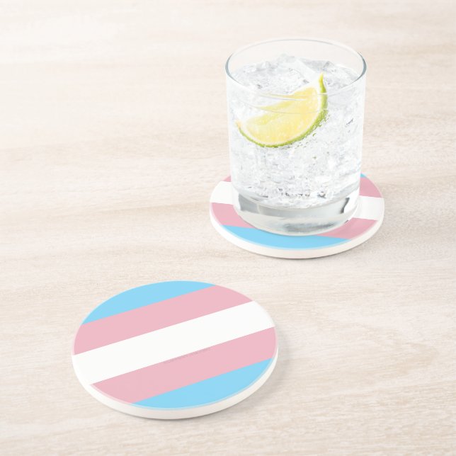 Dessous De Verre En Grès Visibilité du drapeau de fierté transgenre de Slip (Côté)
