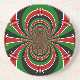 Dessous De Verre En Grès Vision Kenya vibrante : œuvre d'art du drapeau ken