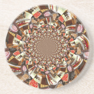 Dessous De Verre En Grès Vision psychédélique des teintes Brown