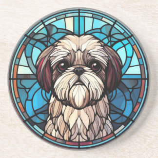 Dessous De Verre En Grès Vitrail Shih Tzu Adorable Amoureux de les chiens