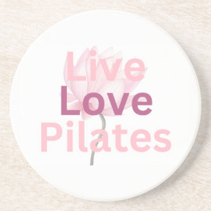 Dessous De Verre En Grès Vivez Amour Pilates Lotus Bien-être Calme Cadeau p