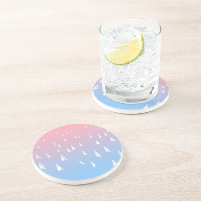 Dessous De Verre En Grès Voiliers de course en haute mer (Côté)