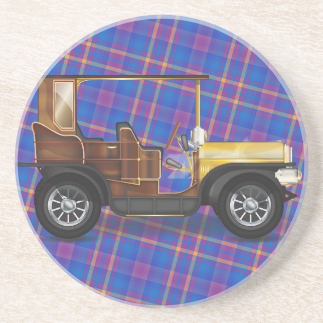 Dessous De Verre En Grès Voiture Classique (Devant)