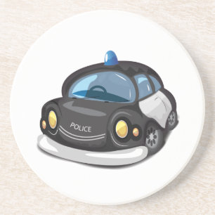 Dessous De Verre En Grès Voiture de police vintage