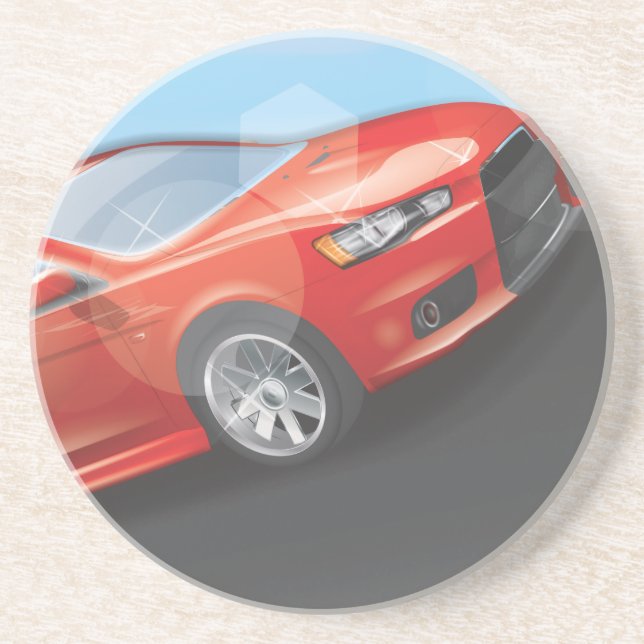 Dessous De Verre En Grès Voiture de sport (Devant)