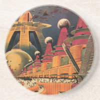 Voiture volant vintage de science fiction futurist