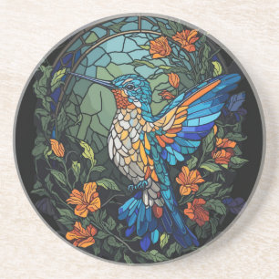 Dessous De Verre En Grès Vol Humming Oiseau Colorful Verre
