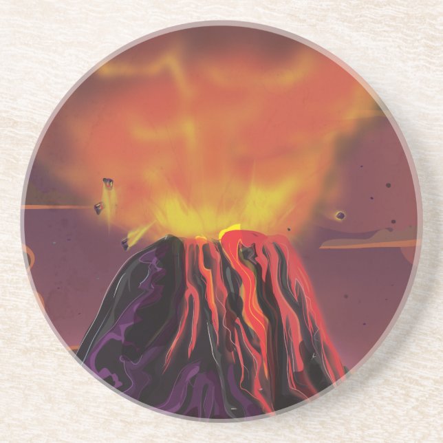 Dessous De Verre En Grès Volcan du Mexique (Devant)
