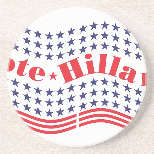 Dessous De Verre En Grès vote pour hillary (Devant)