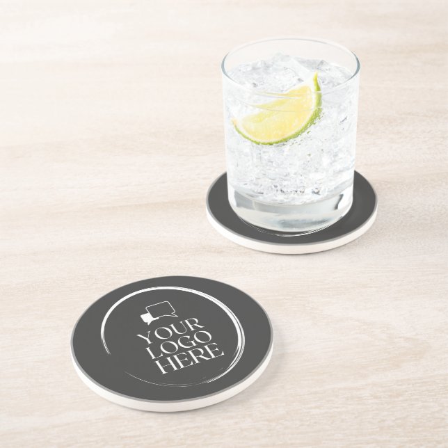 Dessous De Verre En Grès Votre logo ici Moderne (Côté)