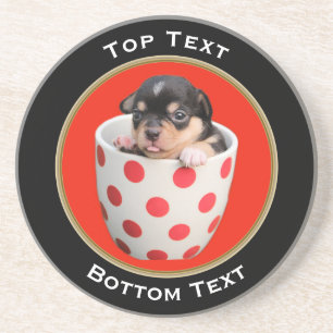 Dessous De Verre En Grès Votre photo et texte personnalisés autour du cadr