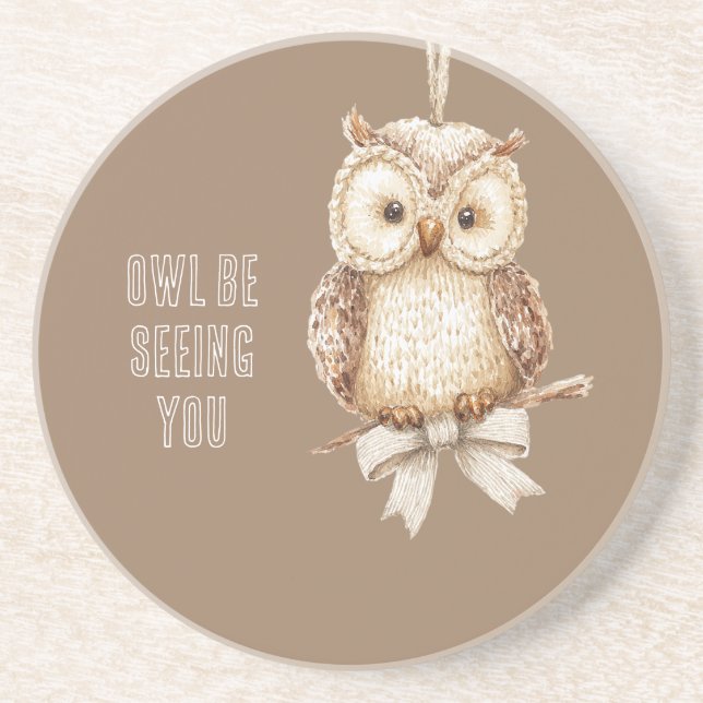 Dessous De Verre En Grès Vous allez voir Hibou Arc (Devant)