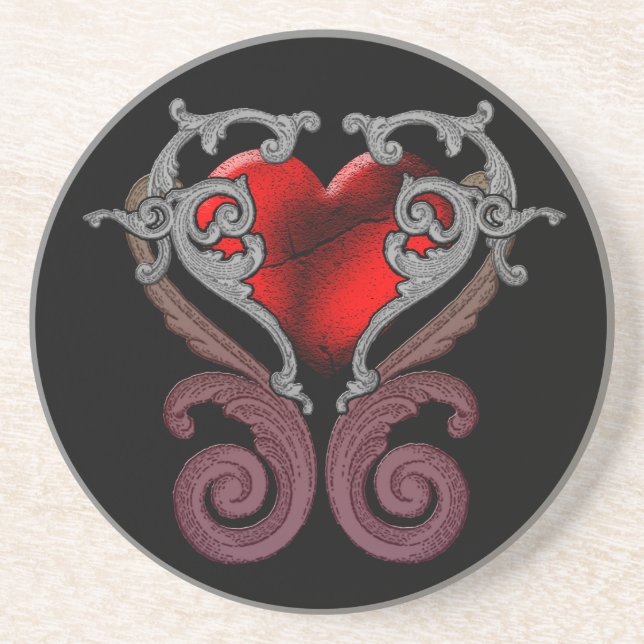 Dessous De Verre En Grès Vous Avez Mon Coeur (Rouge) (Devant)