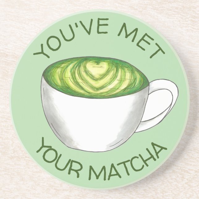 Dessous De Verre En Grès Vous avez rencontré votre Match Matcha Green Tea L (Devant)