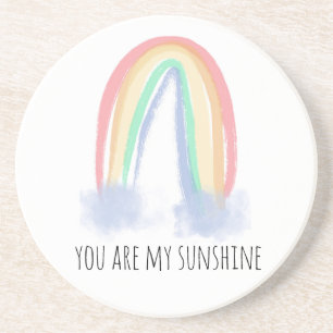 Dessous De Verre En Grès Vous êtes mon eau de soleil arc-en-ciel peint à l'