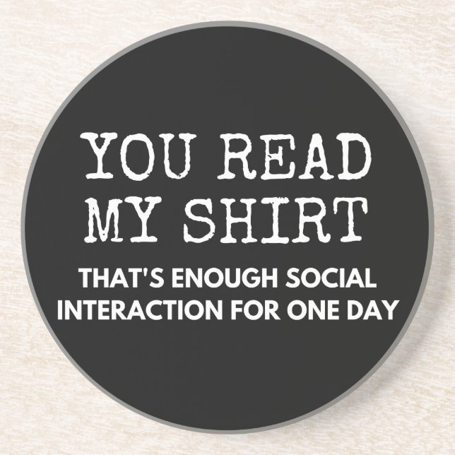 Dessous De Verre En Grès vous lisez mes thés assez d'interaction sociale (Devant)